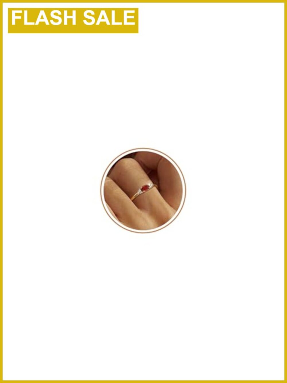 14K Gold Plated Birthstone Stackable Ring Cubic Zirconia Size 9